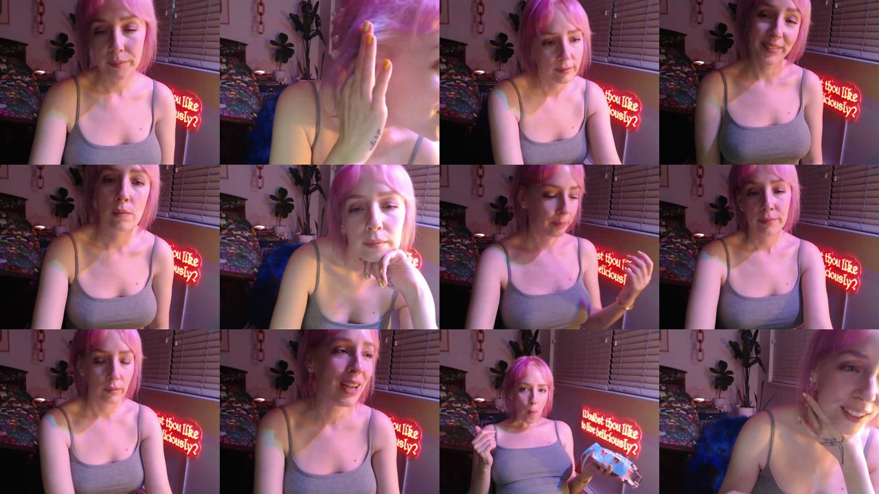 nahlahoney — Halloween costume, Purple hair, Nail painting on MyFreeCams